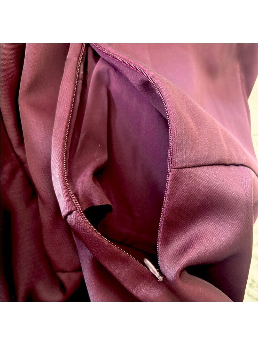 A New Day Satin Burgundy Dress - Picture 8 of 9